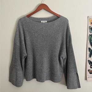 Grey boat neck sweater